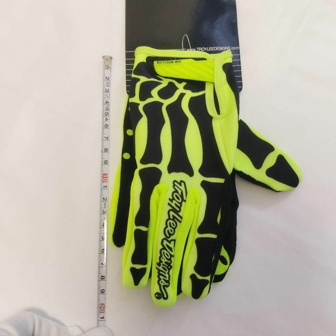 スカル グローブ 黄緑 バイク 手袋 Lサイズ スケルトン モトクロス メンズのファッション小物(手袋)の商品写真