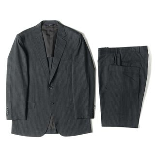 ブルックスブラザース(Brooks Brothers)のBROOKS BROTHERS ブルックスブラザーズ ストライプ ブルックスクール ストレッチウールポリ 2B テーラードジャケット & スラックスパンツ セットアップ スーツ BROOKSCOOL グレー38SHT 32W ブランド 【メンズ】【中古】(セットアップ)