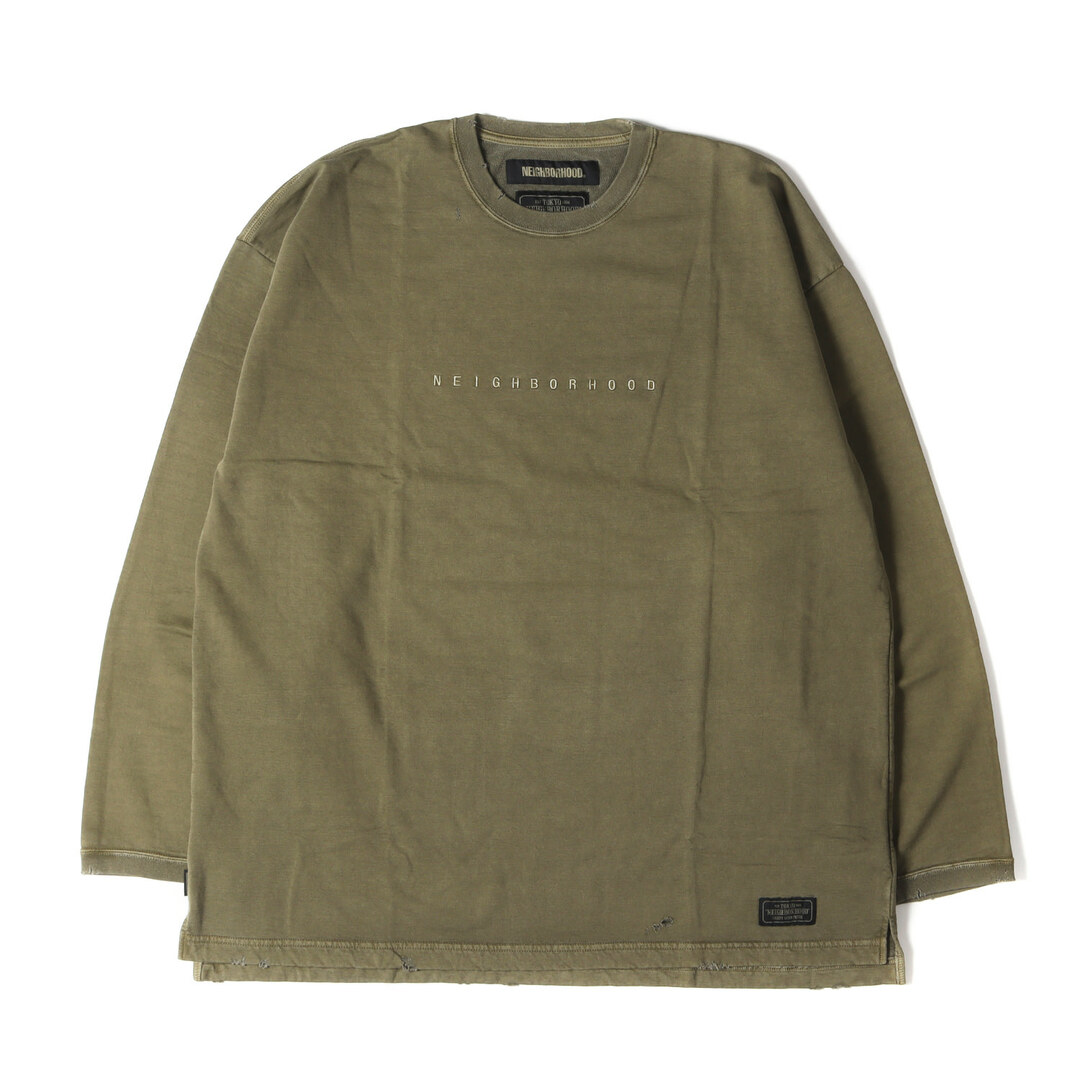 NEIGHBORHOOD ネイバーフッド Tシャツ サイズ:XL サベージ オーバーサイズ ロングスリーブ Tシャツ SAVAGE. SQD / C-CREW. LS 19AW オリーブドラブ トップス カットソー 長袖 【メンズ】