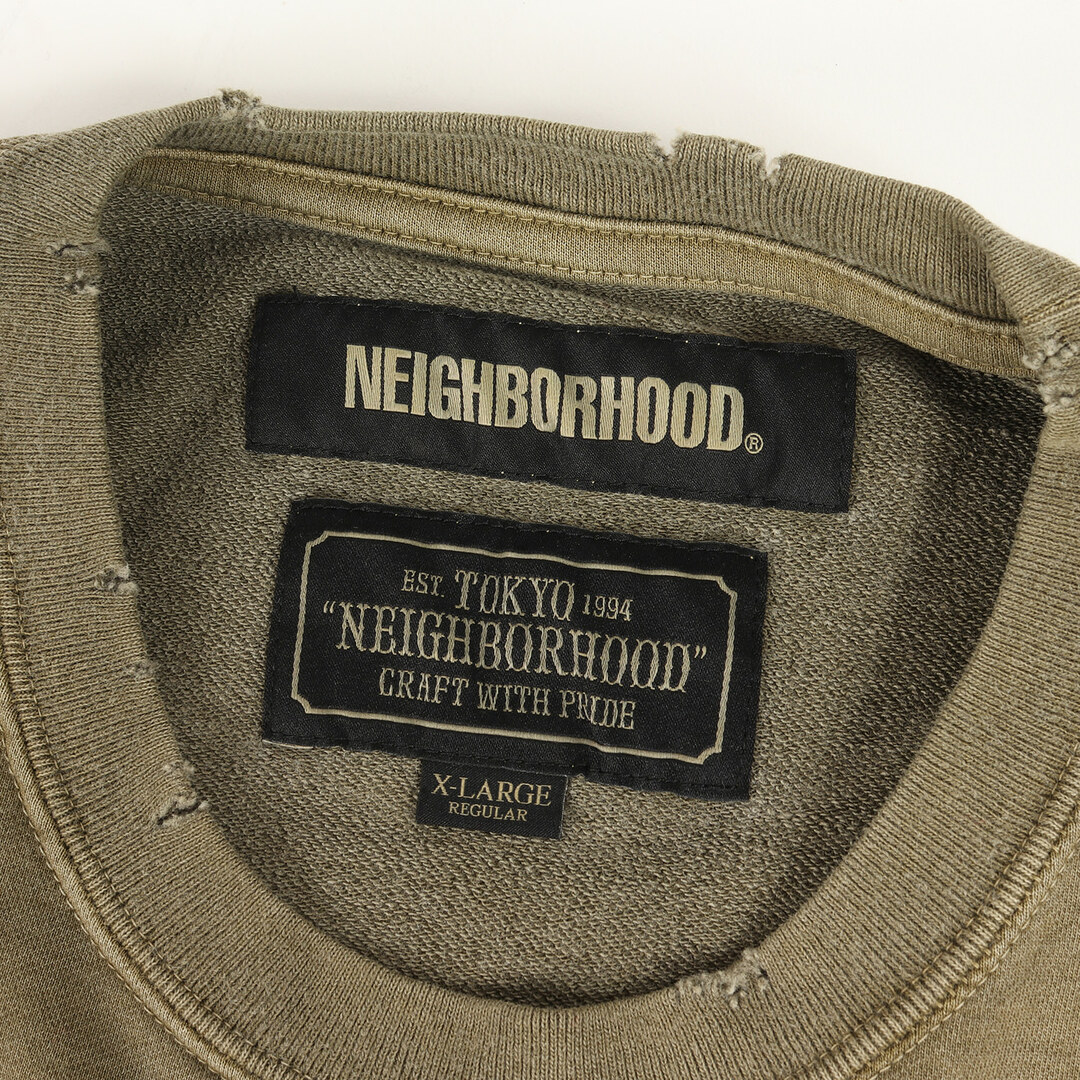 NEIGHBORHOOD ネイバーフッド Tシャツ サイズ:XL サベージ オーバーサイズ ロングスリーブ Tシャツ SAVAGE. SQD / C-CREW. LS 19AW オリーブドラブ トップス カットソー 長袖 【メンズ】