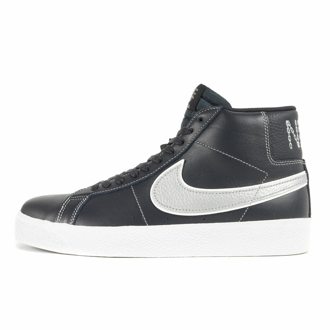 NIKE ナイキ サイズ:26.5cm MASON SILVA SB ZOOM BLAZER MID MS QS (DZ7260-400) 2023年春夏 メイソン シルバ ズーム ブレザー ミッド ブラックンド ブルー ウルフグレー US8.5 ミドルカット スニーカー スケート シューズ コラボ 靴 【メンズ】