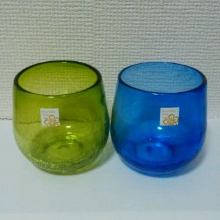 琉球ガラス　ペアグラス　2個セット　　琉球グラス   未使用　箱付き(ガラス)