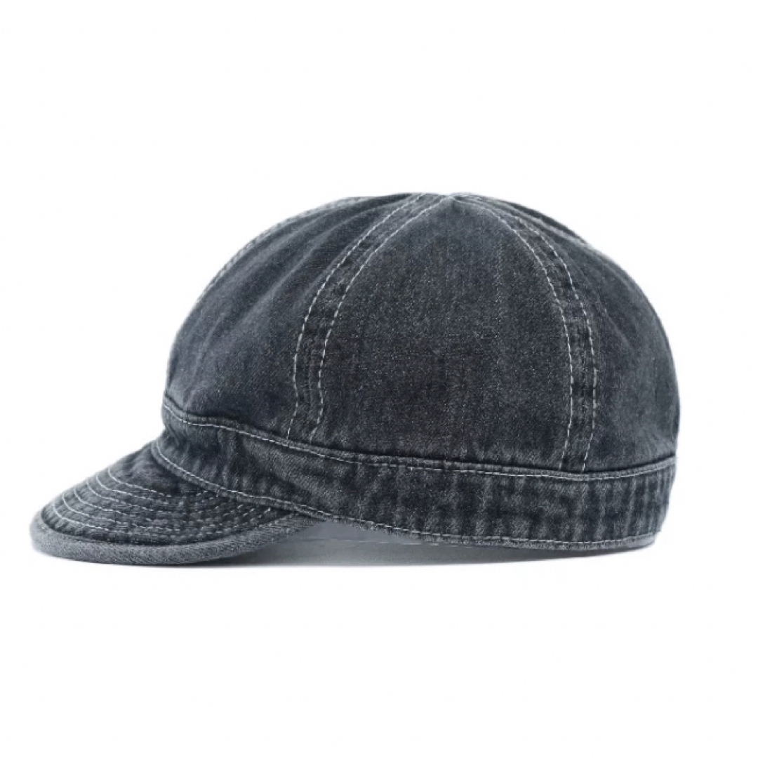 アンパイアキャップ プリズナーキャップ デニム つば短 ショートビル ブラック メンズの帽子(キャップ)の商品写真