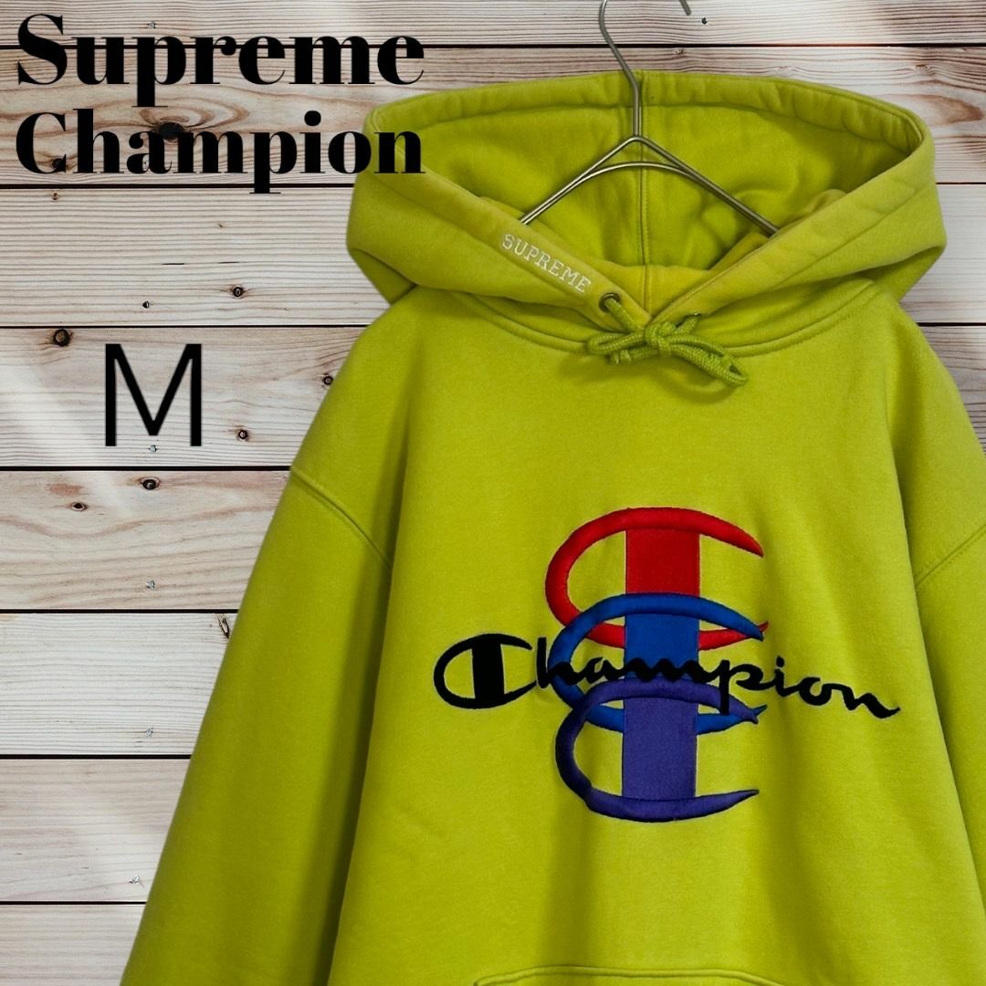 試着程度⭐︎supreme champion コラボ　パーカーM