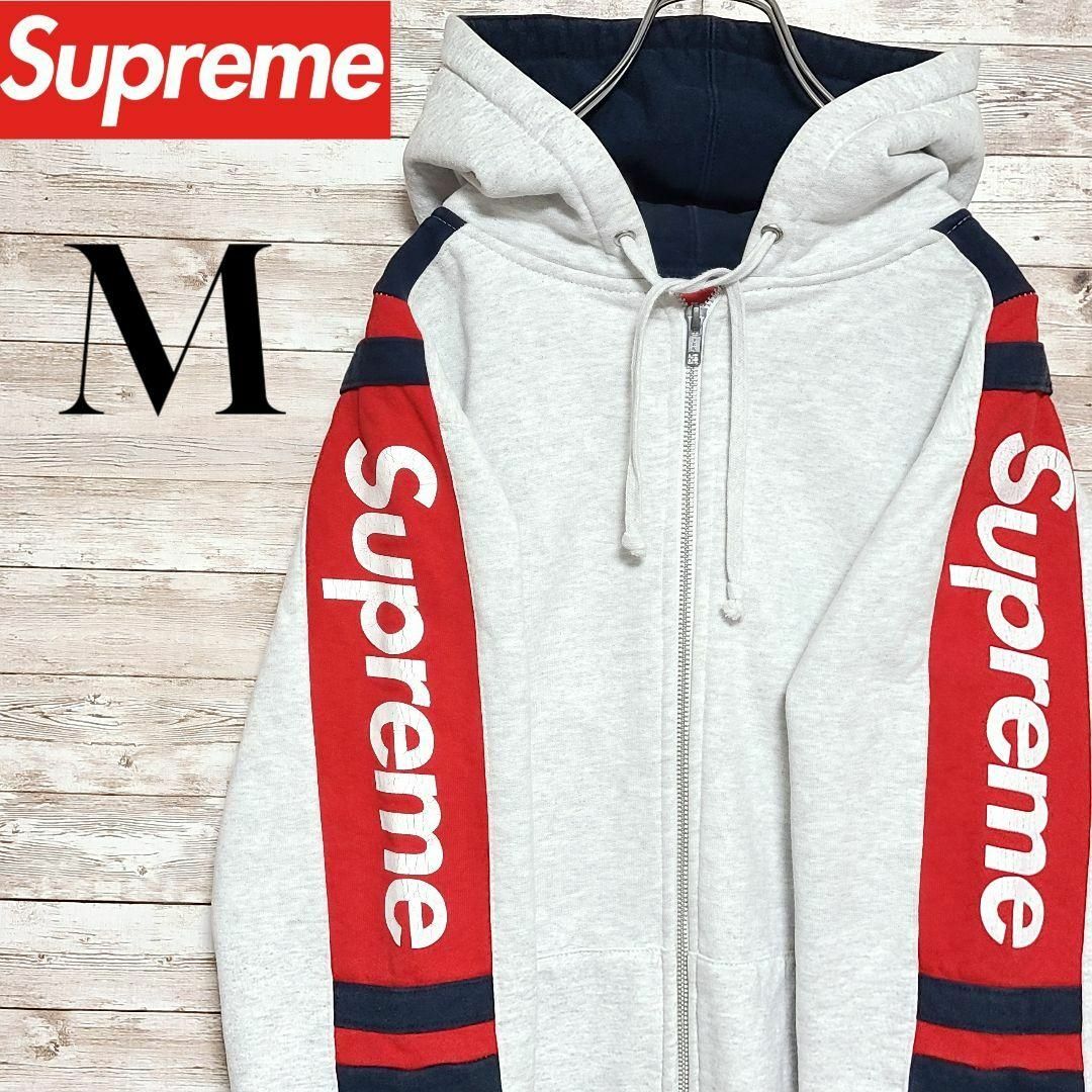 【美品】supreme メンズ　トップス　パーカー　シュプリーム　ビッグロゴ　赤