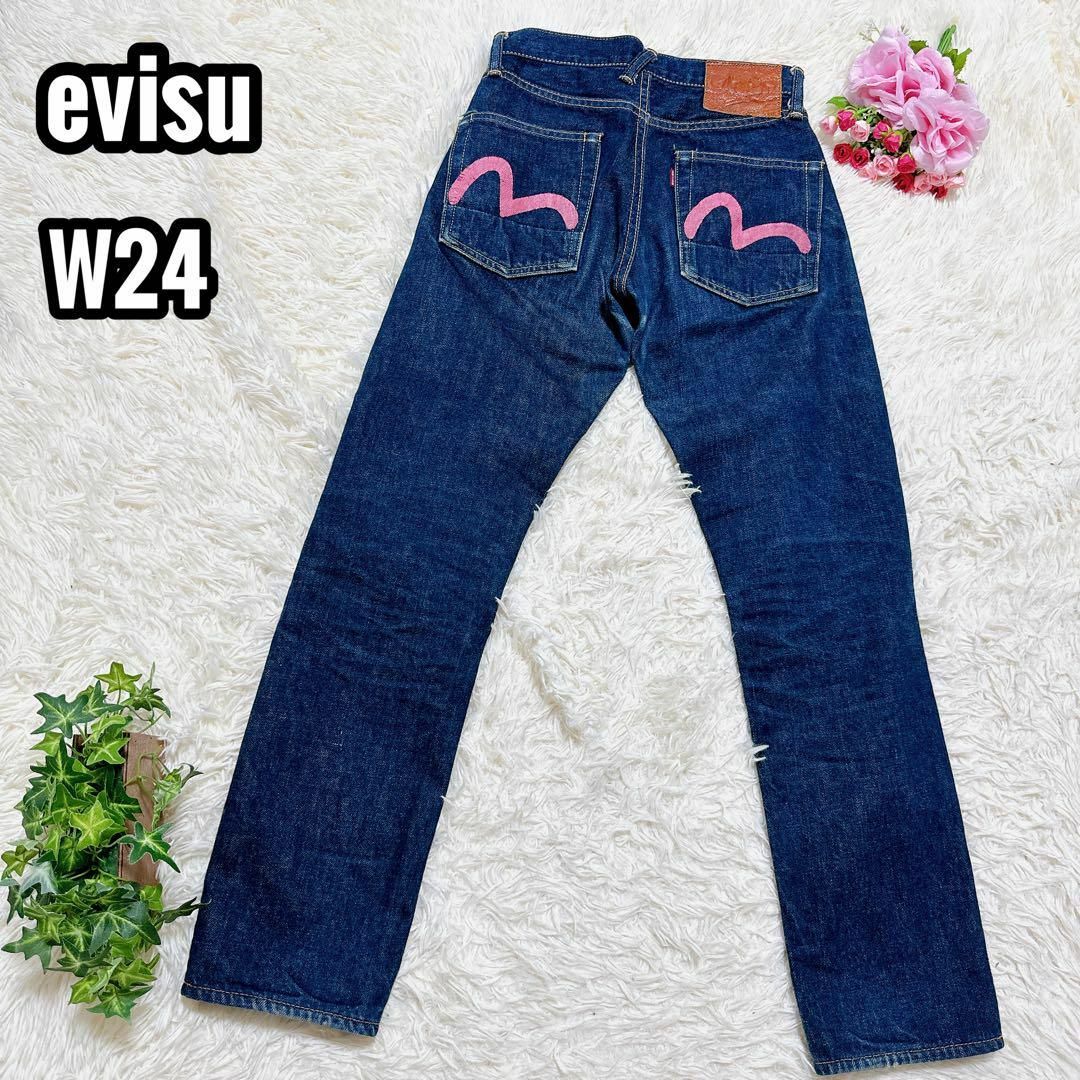 evisu ピンクかもめ NO.2 lot.8000 トラ耳 W24デニム/ジーンズ