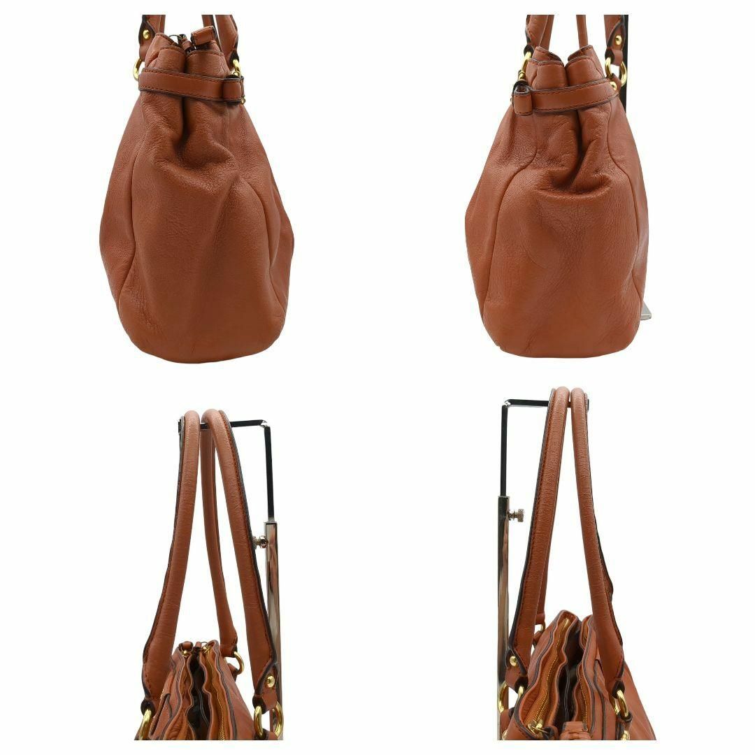 COACH レザー トートバッグ A4可 肩掛け キャメル 22262