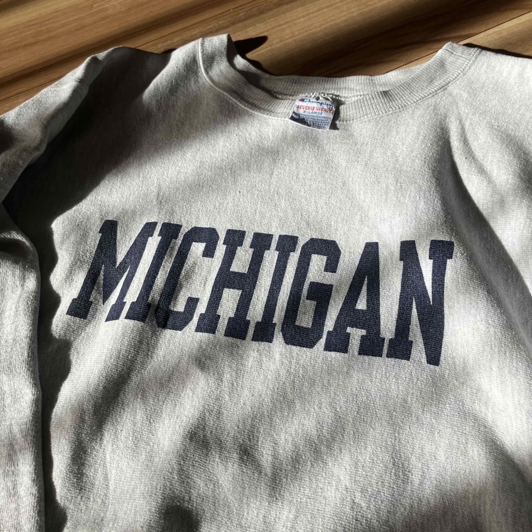 90s チャンピオン リバースウィーブ 染み込み MICHIGAN USA - スウェット