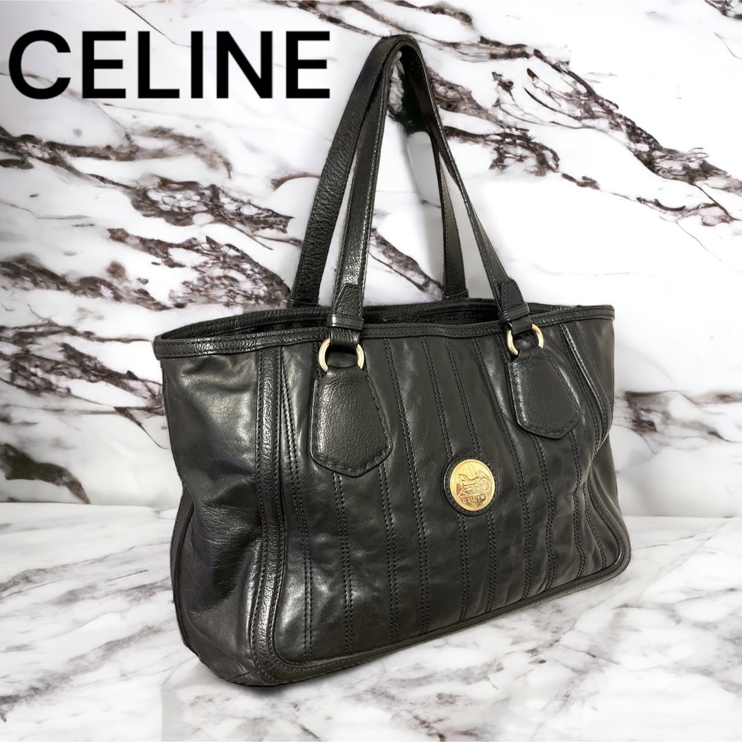 レア セリーヌ トートバッグ 馬車金具 馬車金具プレート CELINE 美品