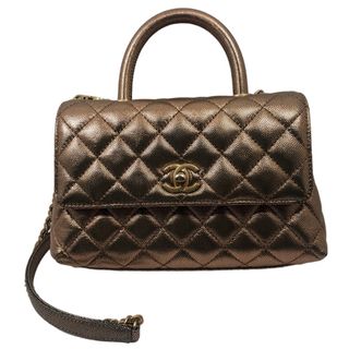 シャネル(CHANEL)の　シャネル CHANEL ココハンドルXS A92990 ブロンズ/GD金具 キャビアスキン レディース ショルダーバッグ(ショルダーバッグ)