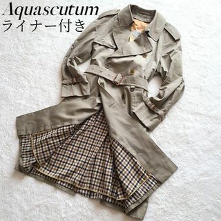 アクアスキュータム　英国製　Aquascutum　メンズ　L相当　トレンチコート