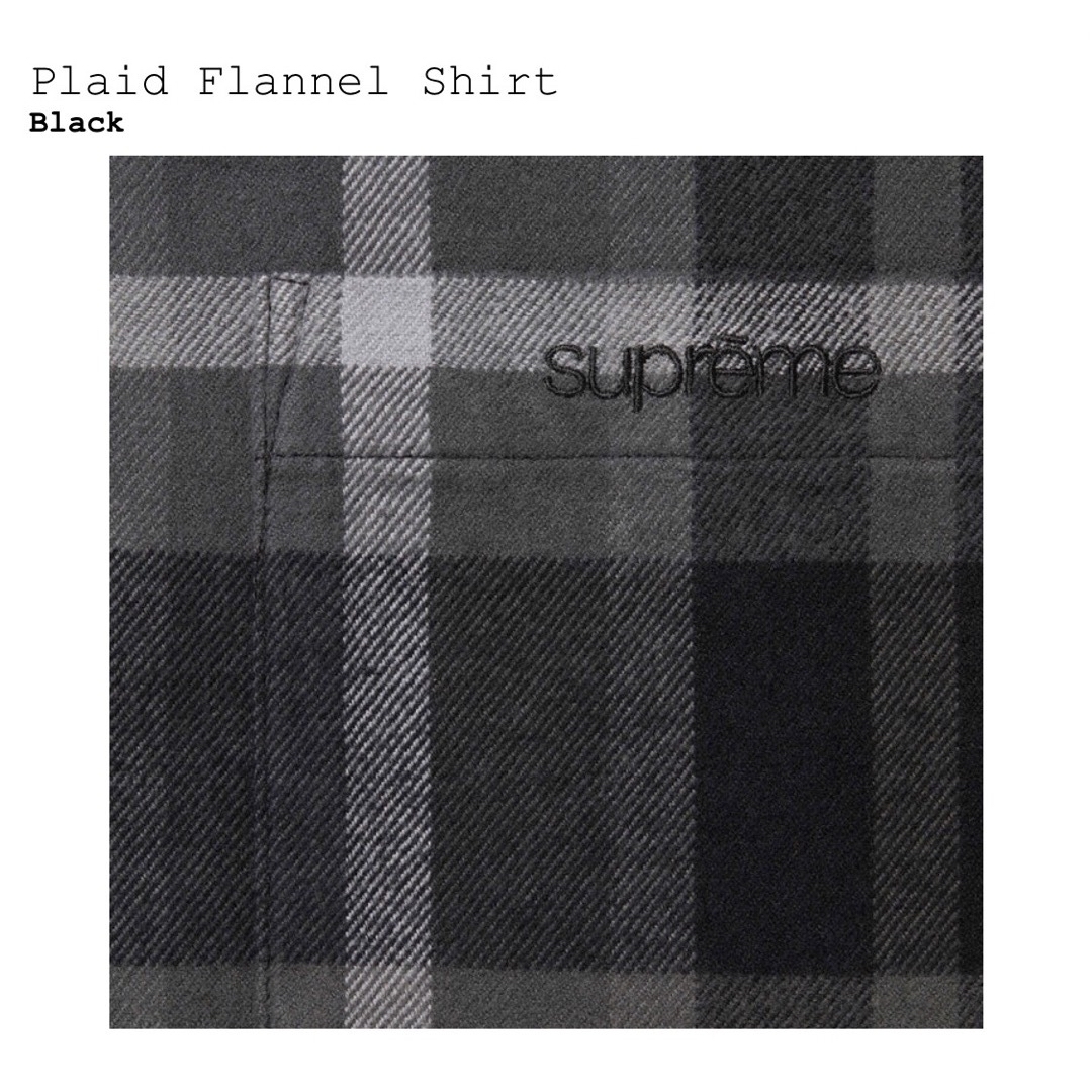 シュプリーム　Plaid Flannel Shirt　黒2XL