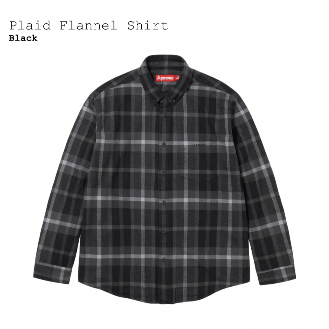 M 黒 supreme shadow plaid flannel shirt