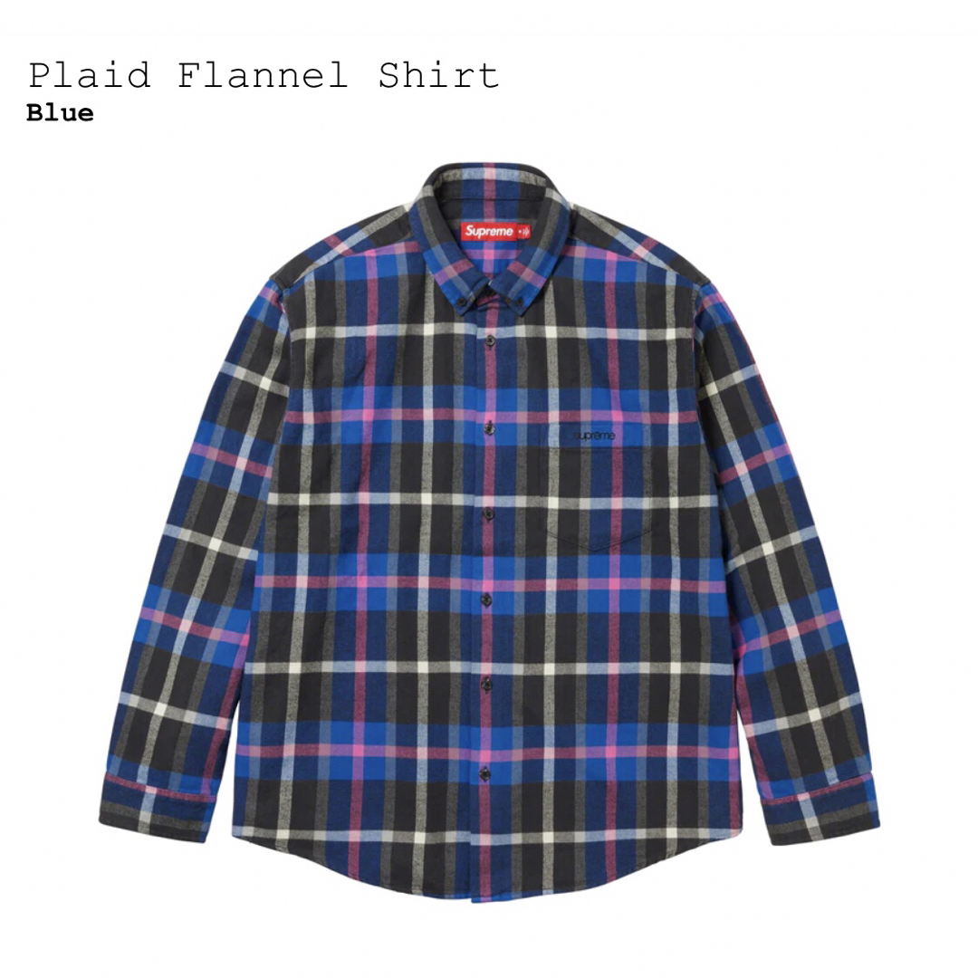 シュプリーム　Plaid Flannel Shirt　青L