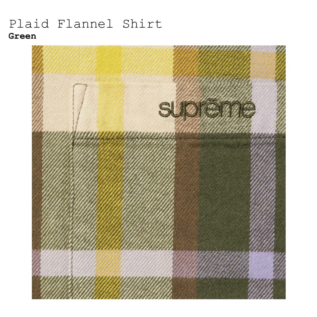 シュプリーム　Plaid Flannel Shirt　緑XL