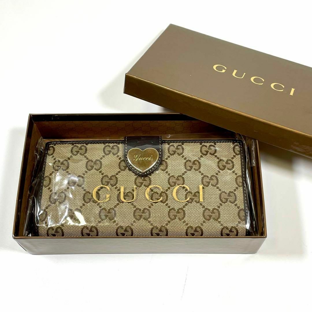 Gucci(グッチ)の【美品】GUCCI グッチ GGキャンバス ラブリーハート 長財布 箱付き レディースのファッション小物(財布)の商品写真