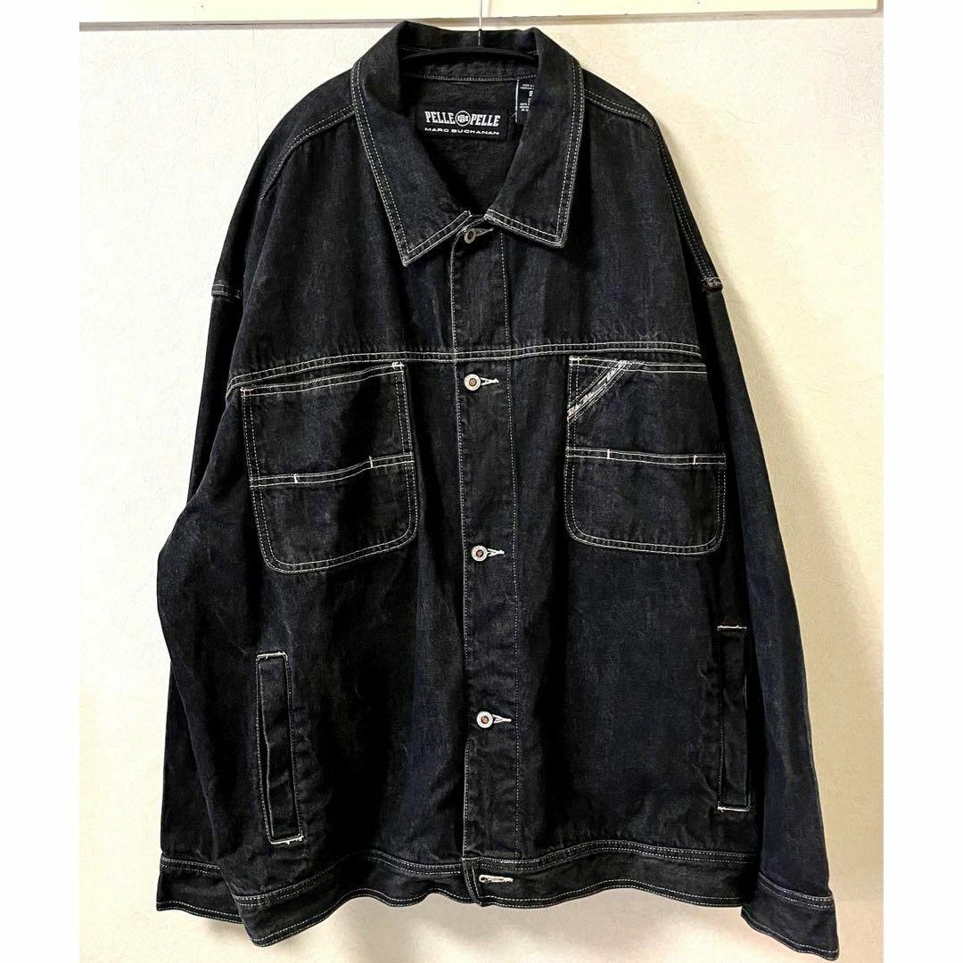 90s PELLE PELLE ペレペレ ブラック ビッグデニムジャケットXXL 1