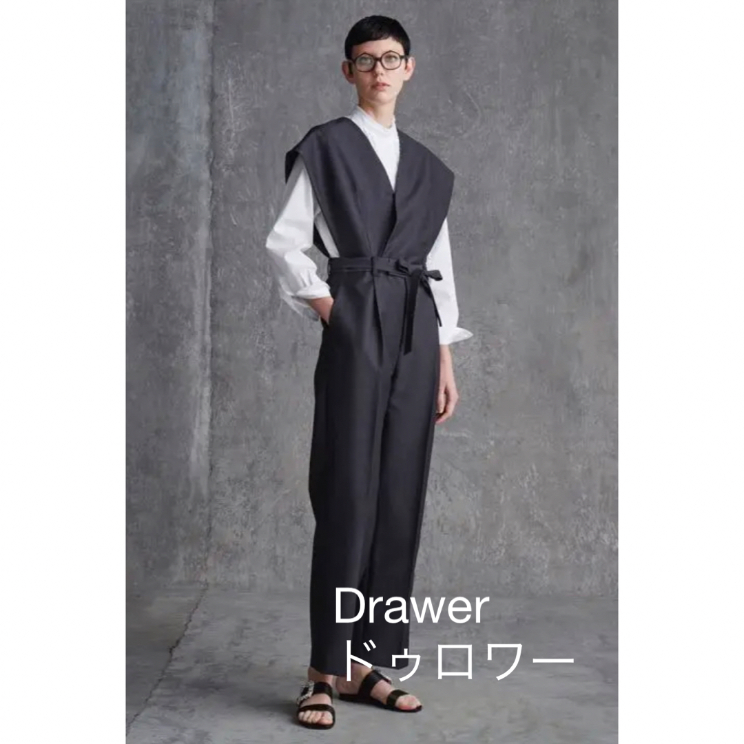 Drawer - 美品 Drawerドゥロワー セットアップコンビネゾンパンツジレ