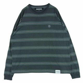 ネイバーフッド(NEIGHBORHOOD)のNEIGHBORHOOD ネイバーフッド 23SS 231FPNH-CSM07 BORDER CREWNECK LS ボーダー クルーネック ロング スリーブ カットソー グレー系 L【中古】(Tシャツ/カットソー(七分/長袖))