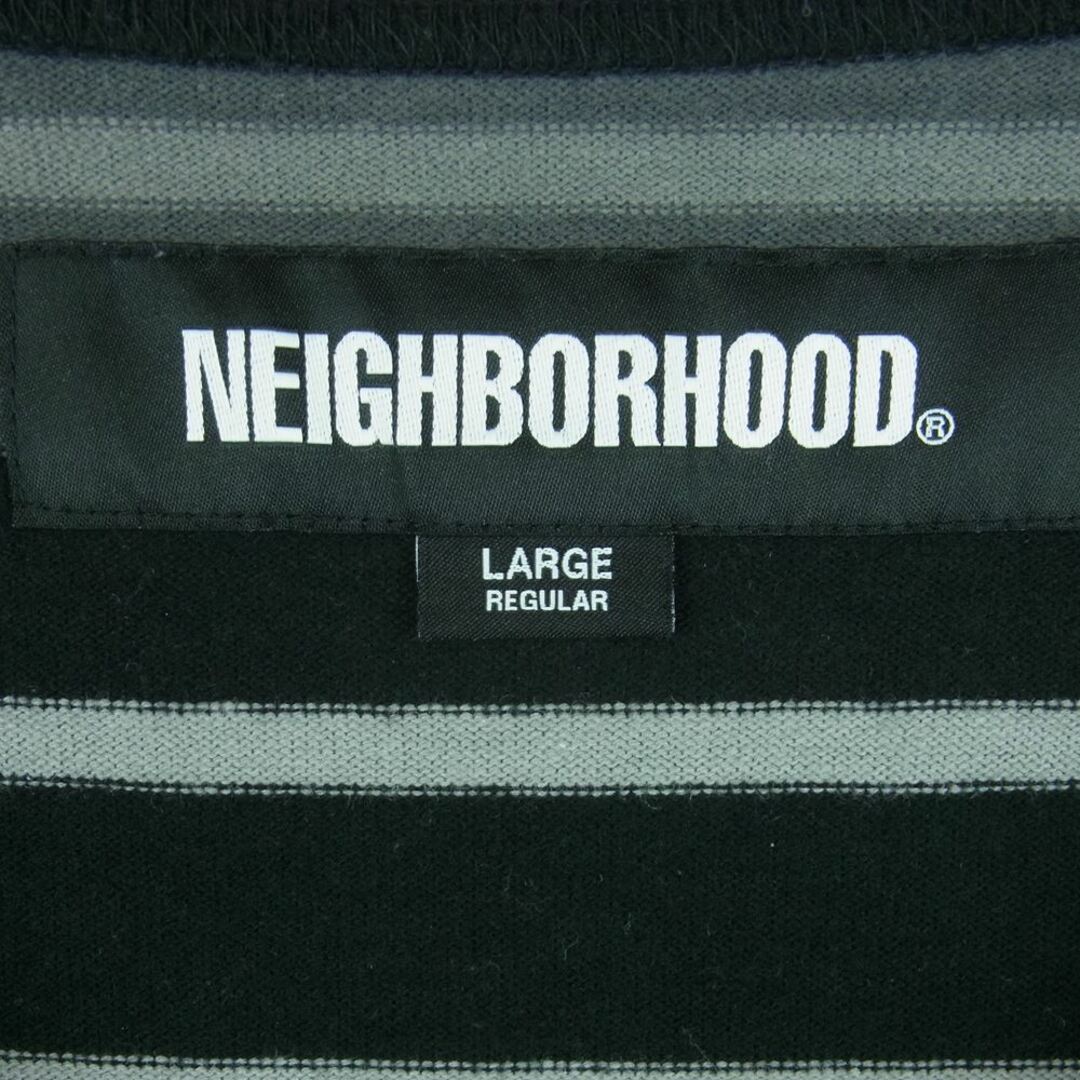 NEIGHBORHOOD(ネイバーフッド)のNEIGHBORHOOD ネイバーフッド 22AW 222UWNH-CSM01 BORDER CREWNECK LS.CO ボーダー クルーネック ロングスリーブ カットソー ブラック系 グレー系 L【中古】 メンズのトップス(Tシャツ/カットソー(七分/長袖))の商品写真