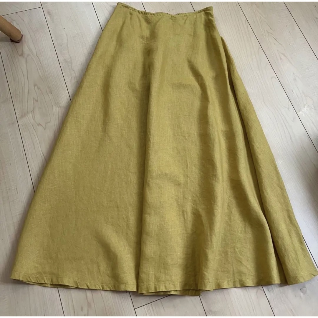 MUJI (無印良品)(ムジルシリョウヒン)の未使用　無印良品 フレンチリネン　イージーマキシフレアースカート　麻　5990円 レディースのスカート(ロングスカート)の商品写真