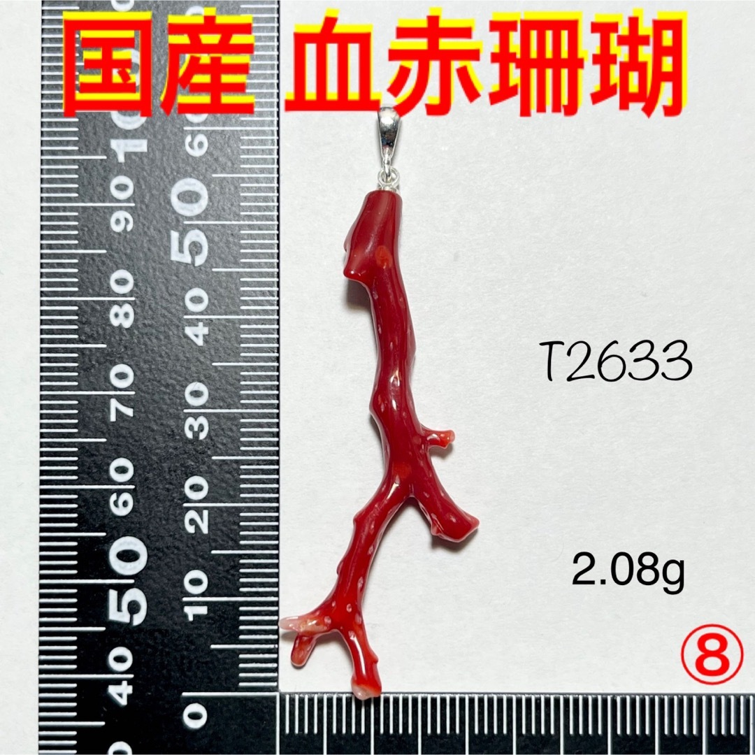 ◉天然石 国産 血赤珊瑚 ペンダントトップ1