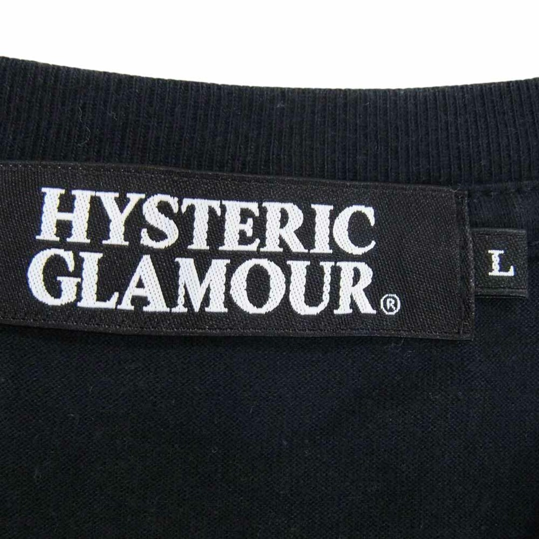 HYSTERIC GLAMOUR ヒステリックグラマー 4CL-5413 ENDLESS PARTY エンドレスパーティ ガールプリント 長袖  Vネック Tシャツ ブラック系 L