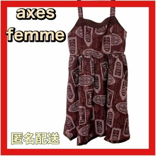 アクシーズファム(axes femme)の美品❤️axes femme ワンピース クラシカル ロリータ M ラベル柄(ひざ丈ワンピース)