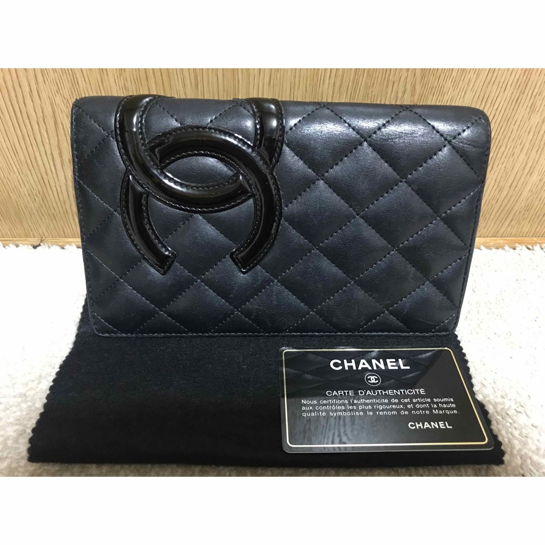 CHANEL カンボンライン ラムスキン長財布-