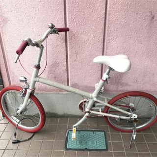 自転車 本体 20インチ ピンク 赤 白 ミニバイク ラメ バイク(自転車本体)