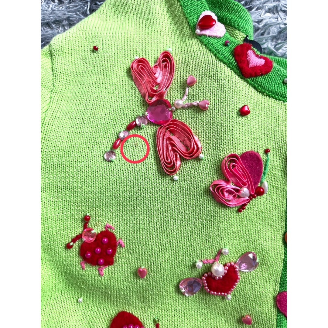 超美品! Michael Simon 刺繍 ビーズ カーディガン 個性的-