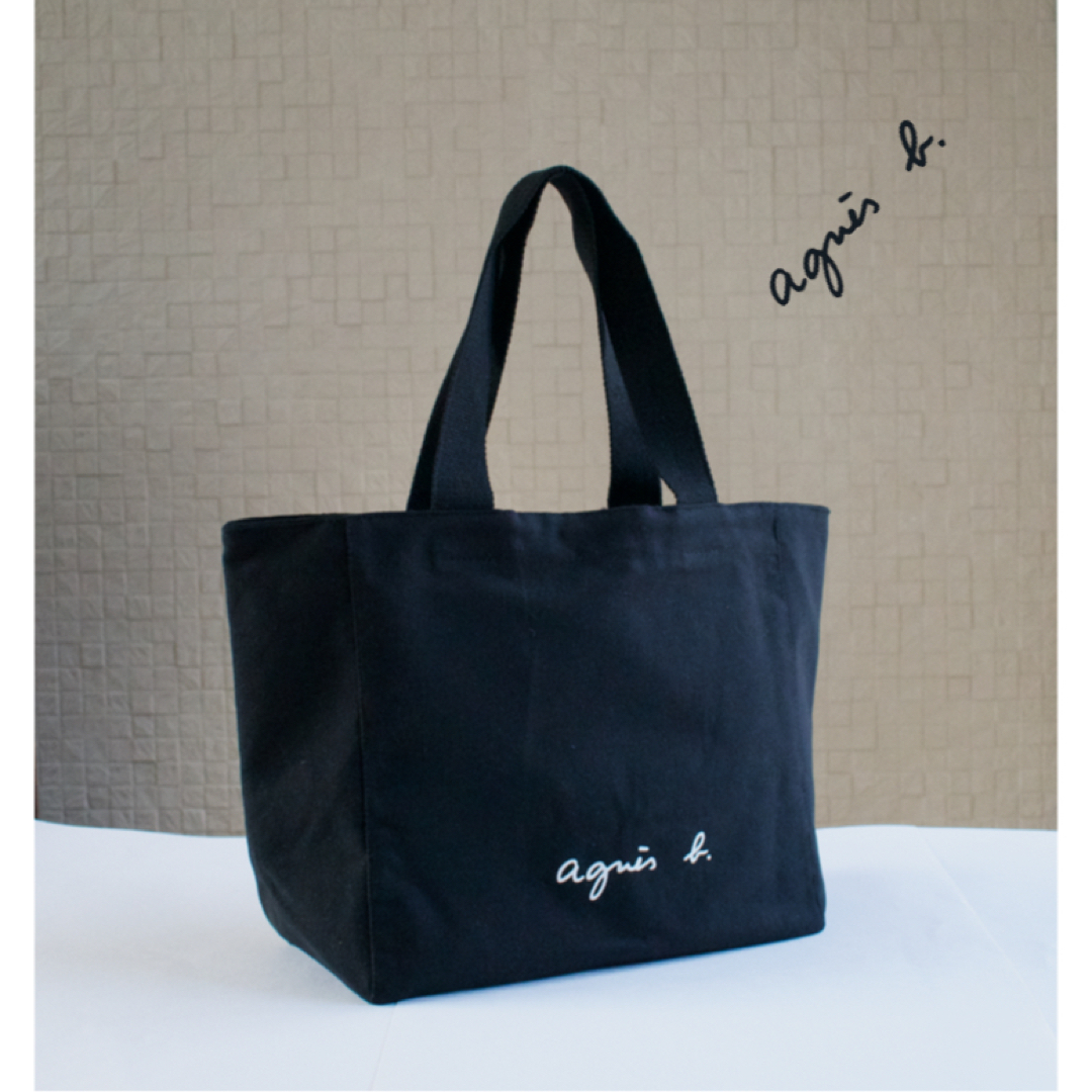 agnes b.(アニエスベー)のアニエスベー　トートバッグ　キャンバス　ブラック　Mサイズ　新品 メンズのバッグ(トートバッグ)の商品写真
