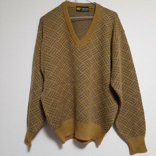 ゴールデンベア(Golden Bear)の中古品 Golden Bear アクリル ウール ニット 黄土色 ゴールデンベア(ニット/セーター)