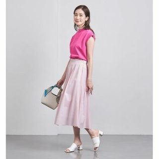 ユナイテッドアローズ(UNITED ARROWS)のユナイテッドアローズ MANTECO フレアスカート ピンク 新品未着用タグ付き(ロングスカート)