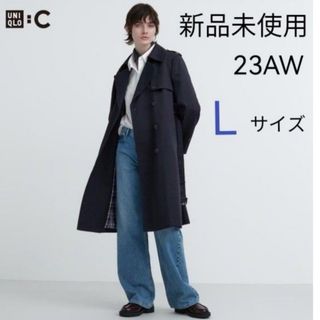 ユニクロ(UNIQLO)の新品未使用 23AW ユニクロC トレンチコート ネイビー Lサイズ(トレンチコート)