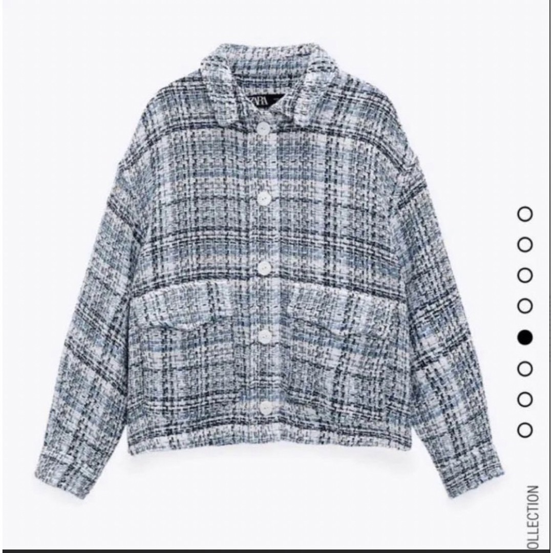 ZARA(ザラ)のZARA テクスチャーシャツジャケット　ツイード レディースのジャケット/アウター(ブルゾン)の商品写真