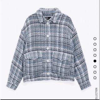 ザラ(ZARA)のZARA テクスチャーシャツジャケット　ツイード(ブルゾン)