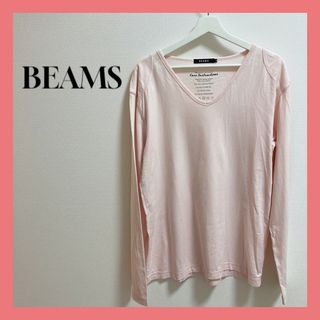 ビームス(BEAMS)のBEAMS ビームス ロンT サイズXL ピンク シンプル 綿100% メンズ(Tシャツ/カットソー(七分/長袖))