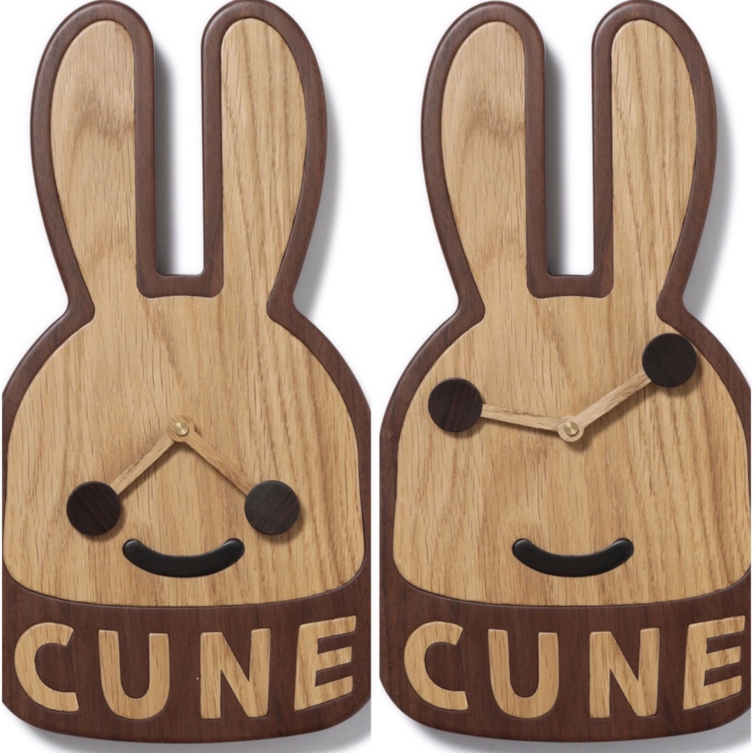 未使用 CUNE キューン 目が動くやつ2 日本製 ウォールナット 木製 うさぎ