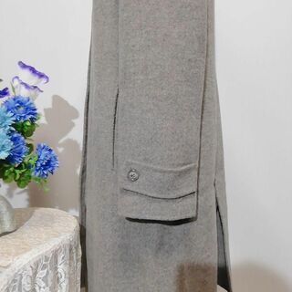 キヨコタカセ　極上美品　ウール　シンプル　ロングコート　Mサイズ　グレー色系