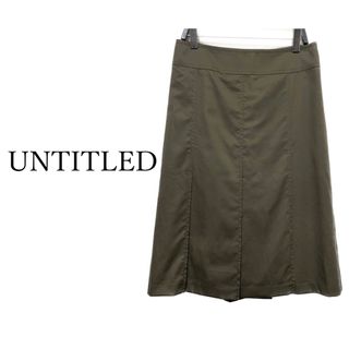 アンタイトル(UNTITLED)のUNTITLED【美品】ミリタリー コットン プリーツ 膝丈 スカート(ひざ丈スカート)