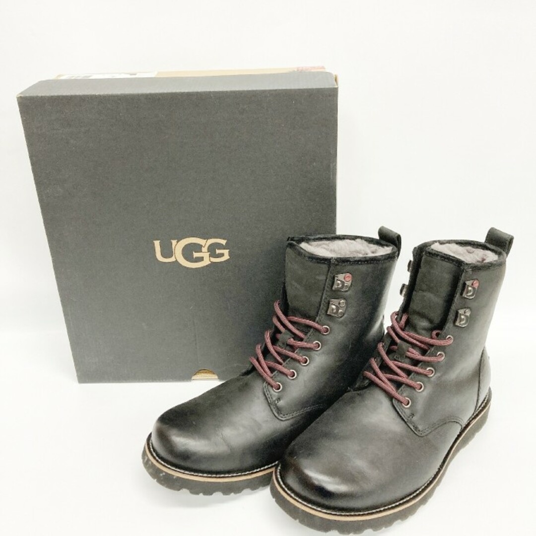 ☆UGG アグ M HANNEN TL レザー レースアップブーツ ブラック size25cm