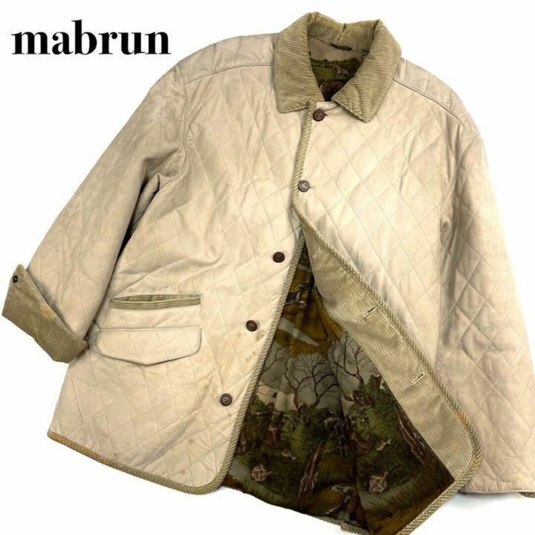 定価53万『mabrun』vintage レザー キルティング コート 総裏