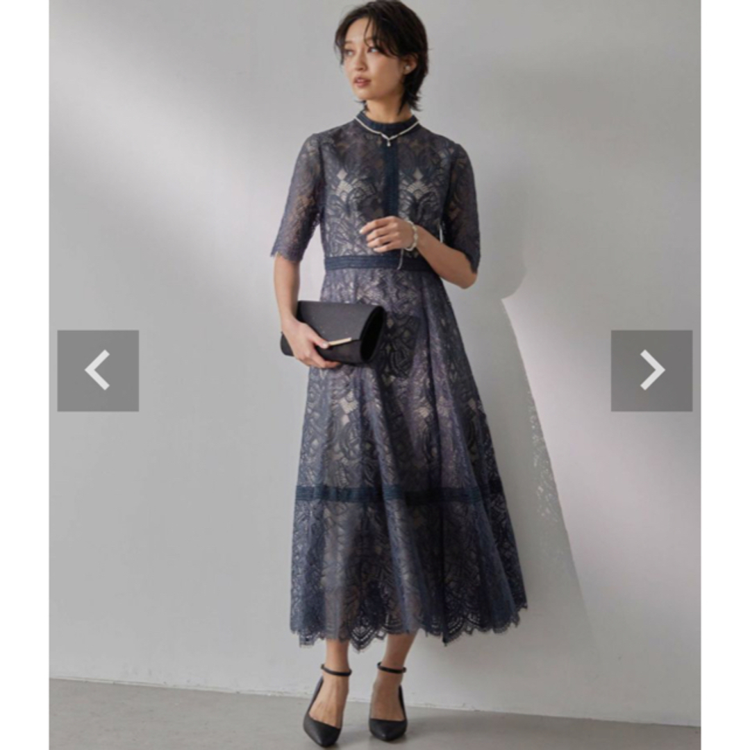 Dorry Doll - 配色レース×ハシゴレース切り替えワンピースドレス Dorry Doll - 配色レース×ハシゴレース切り替えワンピースドレス
