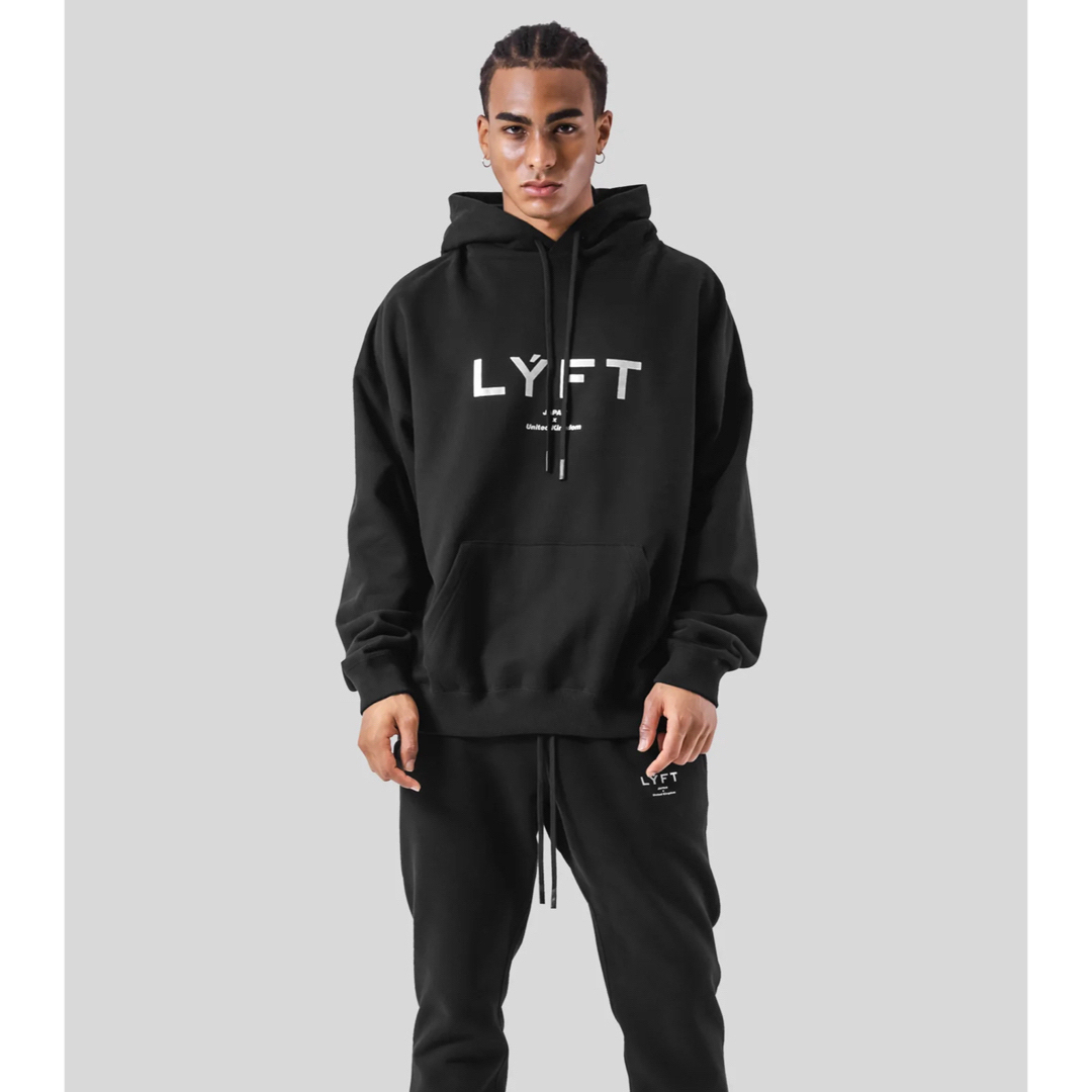 LÝFT OVERSIZE SWEAT HOODIE - BLACK Ｌサイズ