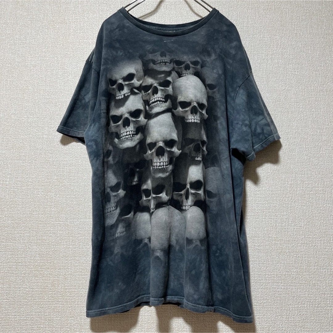 【個性派】DELTAタグ SkullBone スカルボーン 総柄 Tシャツ L