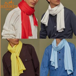 エルメス(Hermes)のHERMES/エルメス カシミアシルクマフラーくアップサイド・ダウン＞(マフラー/ショール)