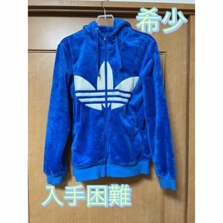 【値下げ】アディダスオリジナルス ビッグロゴ入りボアジャケット ボアパーカー M