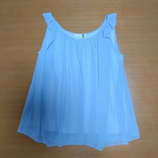 プロポーションボディドレッシング(PROPORTION BODY DRESSING)のボディドレッシング☆ブラウス☆袖なし☆Ａライン☆ライトブルー☆Ｆ☆クリーニング済(シャツ/ブラウス(半袖/袖なし))