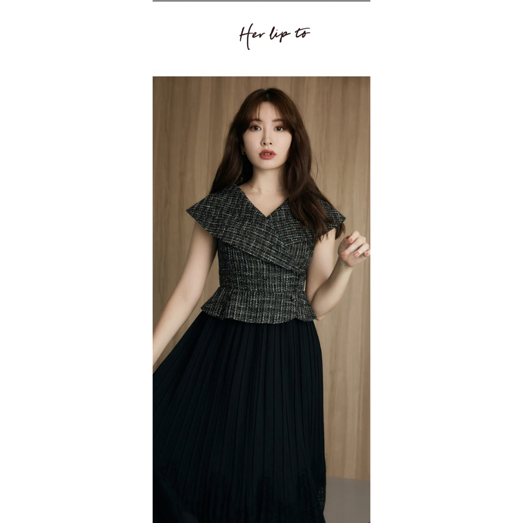 Herlipto Siena Big Collar Pleated Dress - nayaabhaandi.com